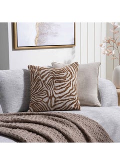 اشتري Designora Tigris Embroidered Filled Cushion 50X50cm - Brown في الامارات