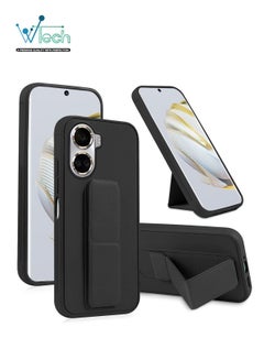 Buy PU Leather Hand Strap Grip Holder Stand Case Cover For Huawei Nova 10 SE Black in UAE