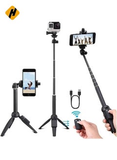 Buy K20 Bluetooth 4.0 Wireless Selfie Stick Integrated Tripod for Smartphones, Black in Saudi Arabia