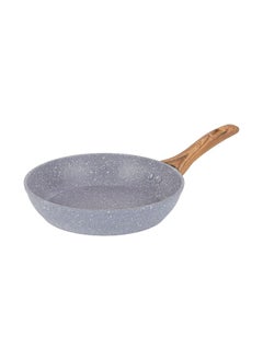 Buy Delcasa 22cm Essential Frypan Strong Aluminum Body with Granite Coating and Heat Resistant Wooden Finish Bakelite Handle in UAE