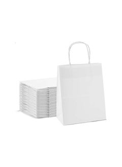 Buy Kraft Paper Bag 32x28x16cm White Paper Party Bags Bride Birthday Gift Bag 50 Pieces in UAE