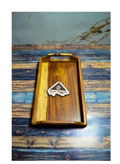 Buy Tray with handle, handmade from healthy wood, with 100% natural colors from the heart of the tree in Egypt