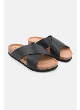 اشتري Men Slip On Cork Sandals, Black في الامارات