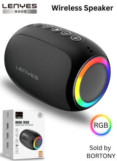 Buy Wireless Bluetooth Speaker Lenyes-S203 RGB Powerful Outdoor Sound Box Lightweight Stylish Speaker Bass Sound Support TF Card FM Radio Wireless Music Playback Suitable For Various Devices in UAE