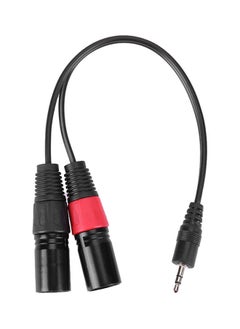 Buy 3 Pin 2 XLR Male To 3.5mm TRS Cable Audio Adapter Metal Connector Black in Saudi Arabia