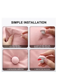 اشتري Generic 12 Pcs Quilt Fixing Clips - Bedding Holder Pins for Secure and Neat Bedding - Duvet Fasteners for Quilts, Blankets, Sheets, and More - Mushroom Round Design - Blue, Pink, White, Gray في السعودية