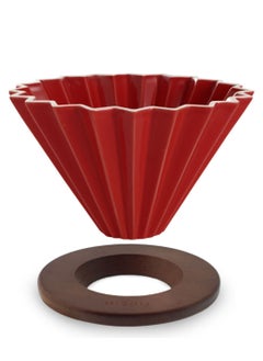 Buy Ceramic Coffee Dripper Origami Style Cone Filter Cup Reusable Pour Over Cafe Dripper for Home Office Restaurants 1 To 4 Cups in Saudi Arabia