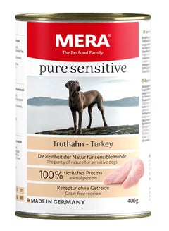 اشتري MERA pure sensitive turkey wet food 400 GM في الامارات