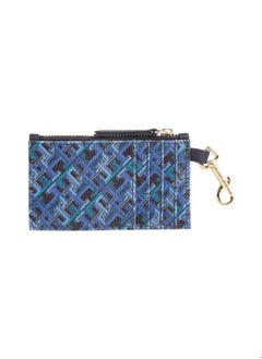 Buy Women's Th Monogram Clip-On Credit Card Holder -  Pure cotton, Blue in UAE