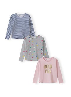 اشتري Minoti Girls Girls 3Pk Basic Good Vibe L/S Graphic Tops Girls 3Pk Basic Good Vibe L/S Graphic Tops في السعودية