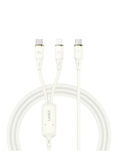 Buy 2 In1 PD65W Fast Charging Silicone Data Cable USB-C To Type-C+Lightning in Saudi Arabia