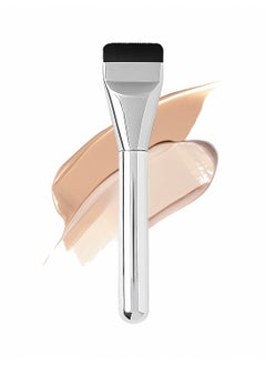 Buy Flat Foundation Brush for Liquid Makeup,Ultra Thin Liquid Foundation Brush Premium Makeup Face Brush for Blending, Cream, Thin Foundation Brush Makeup Tool Face Foundation Flat Brush-silver in UAE