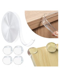 Buy Edge Corner Protector Set, 4 Pcs Clear Baby Proofing Guards, Soft Silicone Bumper Strip 19.8ft with Round Child Edge Protector for Cabinets, Tables, Furniture in UAE