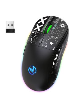 Buy 2.4G Wireless Mouse, Wireless Mouse for Laptop, Portable Type C Charging 5 Level DPI Mouse with 12 RGB Lighting Modes for Computer Laptop in Saudi Arabia