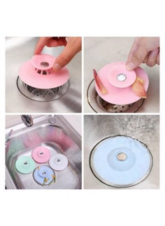 Buy Drain stopper sink strainer hair catchers silicone bathtub drain cover 2 in 1 stop and filter for floor in Egypt