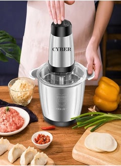 اشتري 5L Food Chopper Electric Food Processer Meat Grinder Cup Glass Bowl Blender For Lean Meat Chicken Vegetables Fruits في الامارات