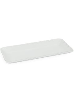 Buy Onde Porcelain Serving Platter, White - 36x16 cm in UAE