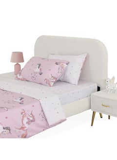 Buy New Unicorn Queen-Sized Duvet Cover Set, Pink - 200X200 Cm in UAE