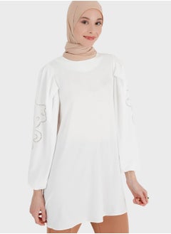 Buy Printed Sleeve Round Neck Tunic in Saudi Arabia