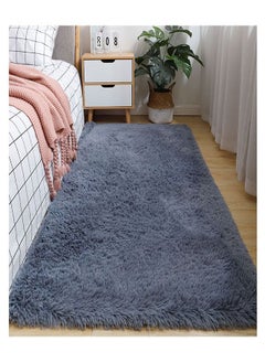 Buy Interior Decoration Luxurious Modern Furry Rug Fluffy Soft Bedroom Rug 100x160CM in UAE