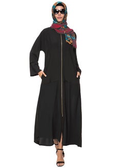 Buy 3 Piece Printed Conservative Swimsuit With Hood Black in UAE