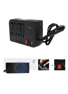 Buy 200W Car Power Inverter,DC 12V to 110V AC Converter,DC 24V To 220V AC Converter With 1 Socket Cigarette Lighter Adapter And 3 USB Ports Charger Adapter,Car Accessories in UAE