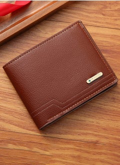 Buy Wallet for Men,PU Leather Wallet,Brown in Saudi Arabia