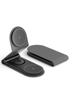 Buy ProOne PWL825 3in1 Foldable Wireless Charger Station for iPhoone 15/14/13/12 Pro/Pro Max/Mini, Apple Watch, with 15W Adapter and Carrying Case - Wireless Charging Pad, Stand in UAE