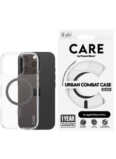 اشتري CARE by PanzerGlass® Urban Combat MagSafe Phone Case for Apple iPhone 16 Pro Black, Drop-Tested 4,8m, Recycled Plastic, Anti-Yellowing Guarantee, Enhanced Camera Protection في الامارات