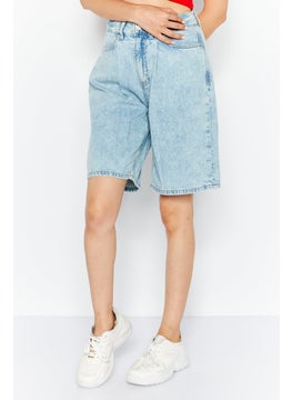 اشتري Women Washed Denim Shorts, Blue في الامارات