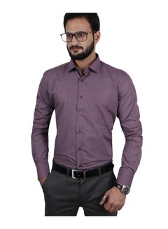 Buy Regular Fit Collared Neck Casual Shirt  Slim Fit Purple in UAE