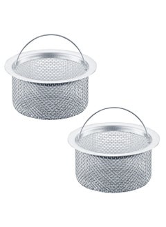 Buy 2Pcs Kitchen Sink Strainer Drain for Stopper Combo Basket Replacement Stainless Steel With Handle Sink Stopper Suitable for Bathroom Drain strainer in Saudi Arabia