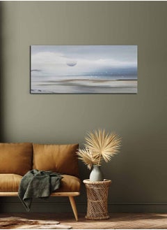 Buy Framed Canvas Wall Art Stretched Over Wooden Frame, Panorama Orientation Ocean Waves Oil Painting, For Home, Living Room, Office Décor in Saudi Arabia