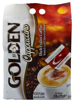 Buy Cappuccino Coffee Rich Foam Coffee With Extra Choco Granule 20 Adet Pieces 500g in UAE