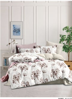 Buy Printed Comforter Set 4-Pcs Single Size All Season Decorated Reversible Single Bed Comforter Set With Super-Soft Down Alterntaive Filing,Light Grey in Saudi Arabia