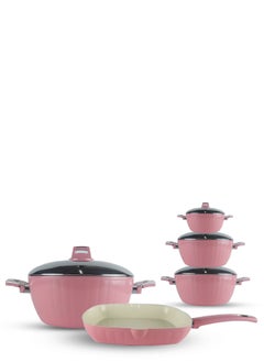 Buy Turkish Cookware Ceramic Aktef 5 Pcs Rose in Egypt