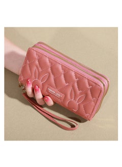 Buy Long Clutch Wallet for Women Dual Zipper Cellphone Holder Ladies Purse with Multiple Card Slots in UAE