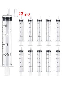 اشتري 20ML Plastic Syringe, Large Syringes Tools For Liquid, Sterile And Individually Sealed For Measuring, Watering, Refilling, Feeding Dogs And Cats, Scientific Labs, Oil Or Glue Applicator, 10 Packs في الامارات