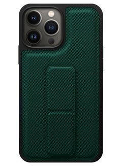 Buy iPhone 13 Pro Max Grip Case Shockproof Anti Drop Cover with Hand Strap Holder Foldable Kickstand Green in UAE