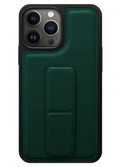 Buy iPhone 13 Pro Max Grip Case Shockproof Anti Drop Cover with Hand Strap Holder Foldable Kickstand Green in UAE