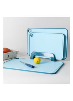 اشتري 3pcs Chopping Boards 41x28 cm. 36x24 cm. 31x20 cm With Holder Blue (Plastic+ TPR) في الامارات