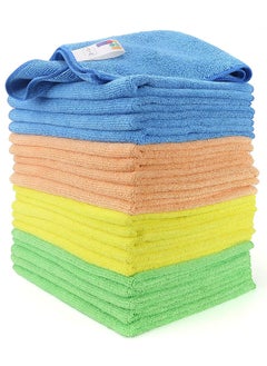 Buy Microfiber Cleaning Cloth Multicolour Pack of 20 30x40 centimeter in UAE