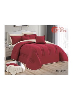 Buy Double quilt set, two-sided mattress, consisting of 8 pieces, microfiber, comforter size 240 by 260 cm in Saudi Arabia