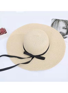 اشتري New Big Eave Road Flying Straw Hat Foldable Sun Visor في السعودية