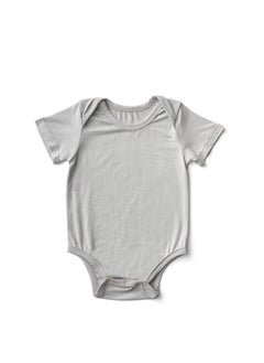 Buy Organic Bamboo Spandex Bodysuit- Grey	0 to 3 months in UAE