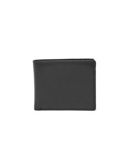 اشتري Fashionable Logo Embellished Genuine Leather Bi-Fold Wallet With Card Holder And Coin Pocket في مصر