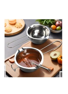 Buy Chocolate Melting Pot 2 Pack Stainless Steel Double Boiler Melting Pot for Melting Chocolate Butter Cheese Caramel and Candy (Silver) in UAE