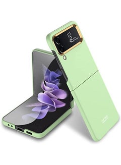 Buy amsung Z Flip 4 Case, Ultra-Thin Folding Shell Galaxy Z Flip 4 Case Electroplated Metal Lens Frame All-Inclusive Protection Case for Samsung Galaxy Z Flip 4 5G, Temperamental Matcha Green in Egypt