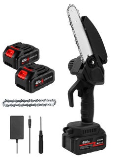 Buy Electric Mini Chainsaw Battery Powered Portable Cordless Handheld Power Chain Saw with 2 Rechargeable Batteries, Suitcase Included Small Chainsaws for Wood Cutting Tree Trimming Gardening in Saudi Arabia