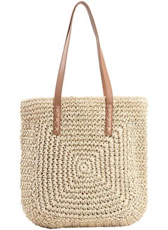 اشتري SYOSI Women's Classic Straw Handbag, Summer Beach Shoulder Bag Bohemia New, Large Woven Fishing Net Handmade Shoulder Bag Handbag في الامارات